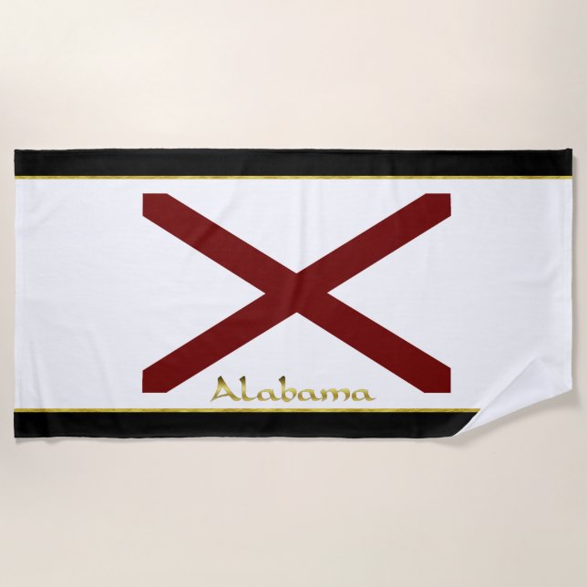 Serviette De Plage Drapeau de l'Alabama (Devant)