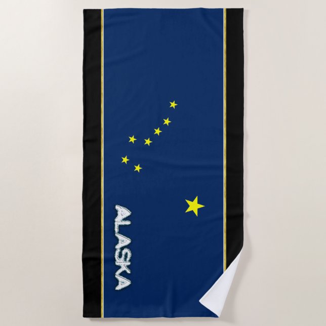 Serviette De Plage Drapeau de l'Alaska (Devant)