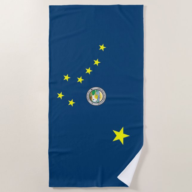 Serviette De Plage Drapeau de l'Alaska (Devant)