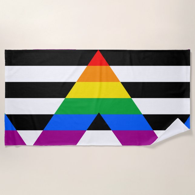 Serviette De Plage Drapeau de l'allié LGBTQ+ (Devant)