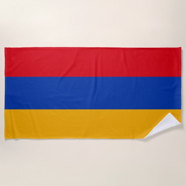Serviette De Plage Drapeau de l'Arménie (Devant)