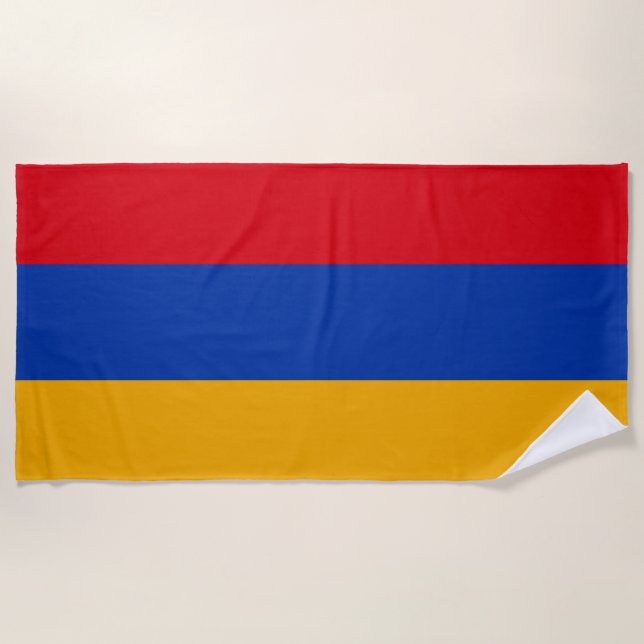 Serviette De Plage Drapeau de l'Arménie (Devant)