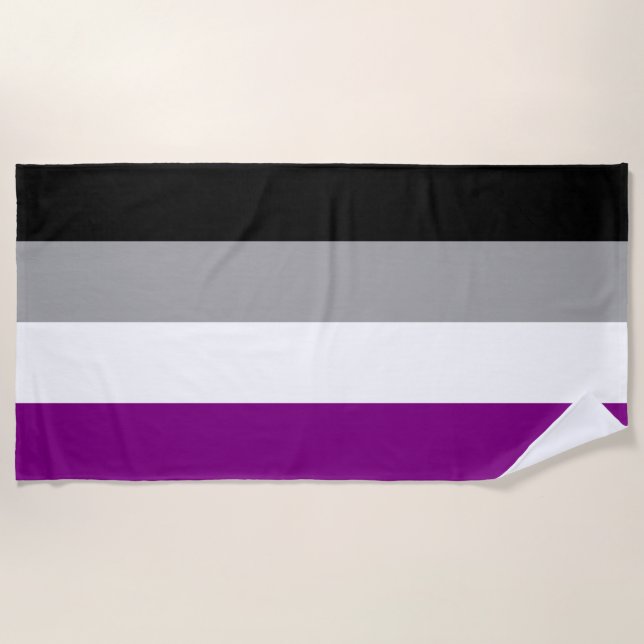 Serviette De Plage Drapeau de l'Asexuality Pride (Devant)