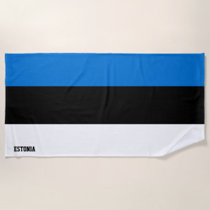 Serviette De Plage Drapeau de l'Estonie Splendide Patriotique