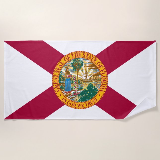 Serviette De Plage Drapeau de l'État de Floride (Devant)