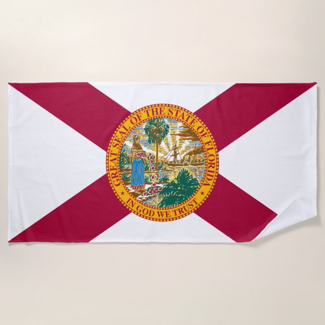 Serviette De Plage Drapeau de l'État de Floride (Devant)