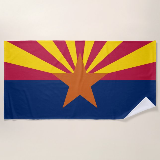 Serviette De Plage Drapeau de l'État de l'Arizona (Devant)