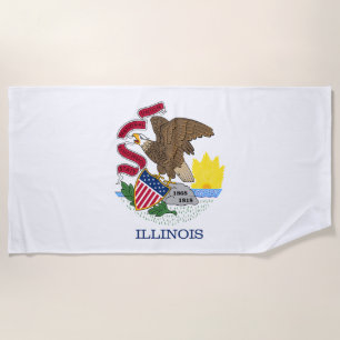 Serviette De Plage Drapeau de l'État de l'Illinois