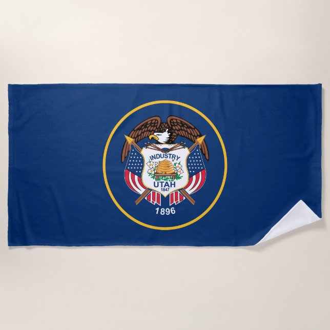 Serviette De Plage Drapeau de l'État de l'Utah (Devant)