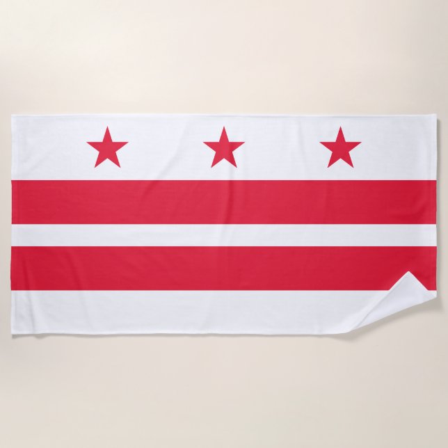 Serviette De Plage Drapeau de l'État de Washington DC (Devant)