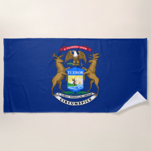 Serviette De Plage Drapeau de l'État du Michigan