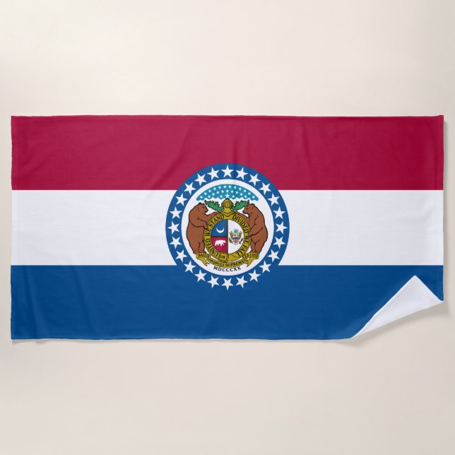 Serviette De Plage Drapeau de l'État du Missouri (Devant)