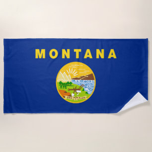 Serviette De Plage Drapeau de l'État du Montana