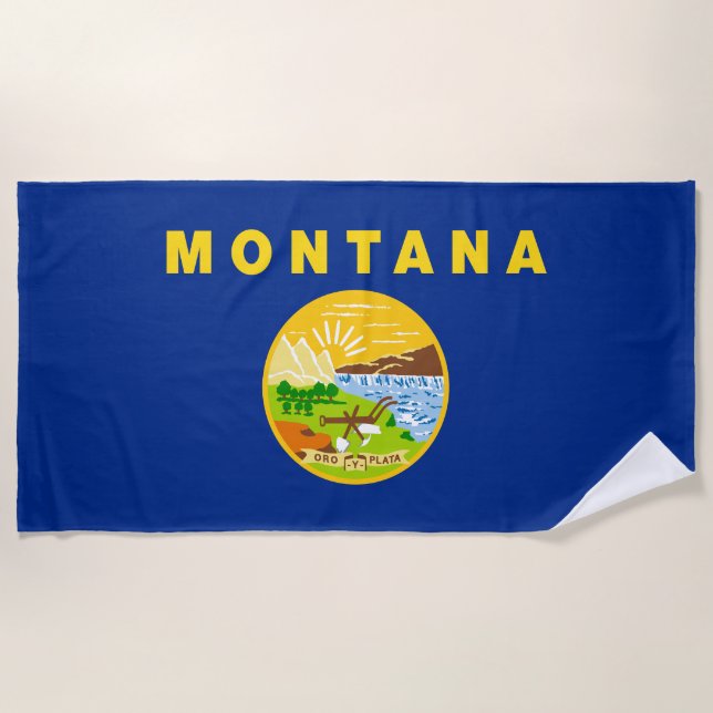 Serviette De Plage Drapeau de l'État du Montana (Devant)