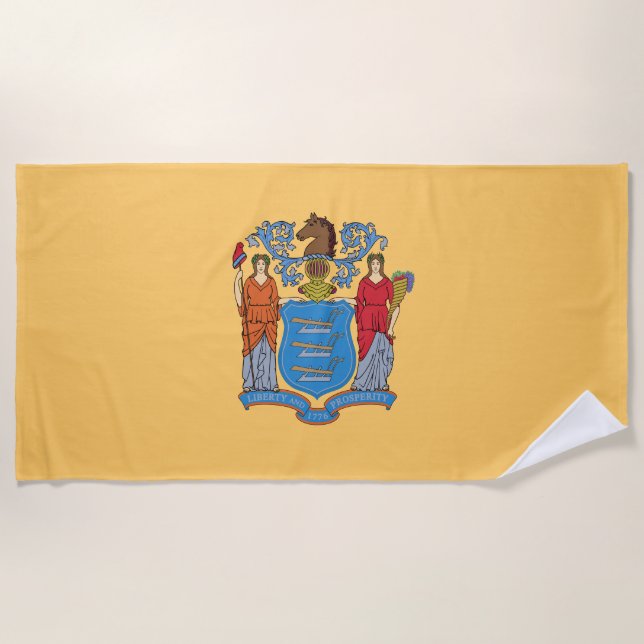 Serviette De Plage Drapeau de l'État du New Jersey (Devant)