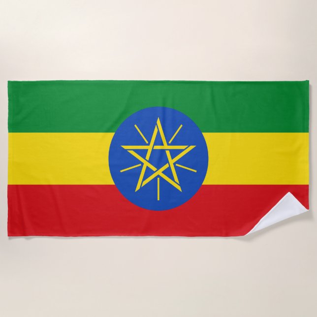 Serviette De Plage Drapeau de l'Éthiopie (Devant)