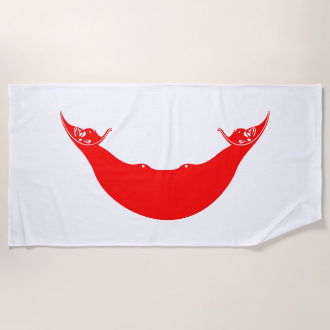 Serviette De Plage Drapeau de l'île de Pâques (Devant)