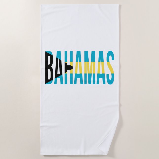 Serviette De Plage Drapeau de l'île de vacances des Bahamas (Devant)