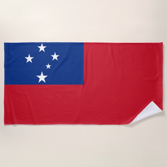 Serviette De Plage Drapeau de l'île des Samoa patriotiques (Devant)