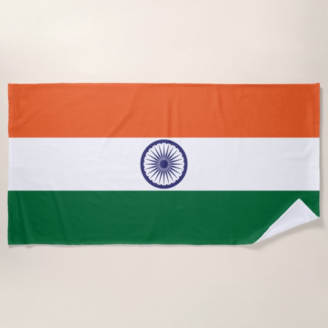 Serviette De Plage Drapeau de l'Inde (Devant)