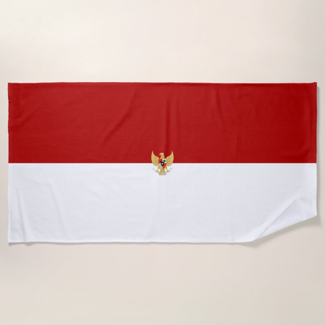 Serviette De Plage Drapeau de l'Indonésie   (Devant)