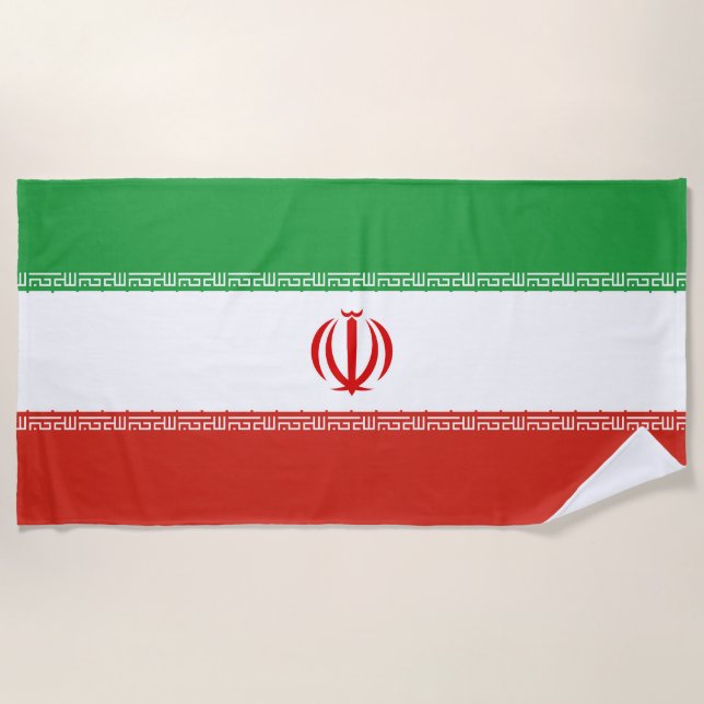 Serviette De Plage Drapeau de l'Iran (Devant)