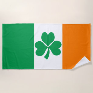 Serviette De Plage Drapeau de l'Irlande Shamrock