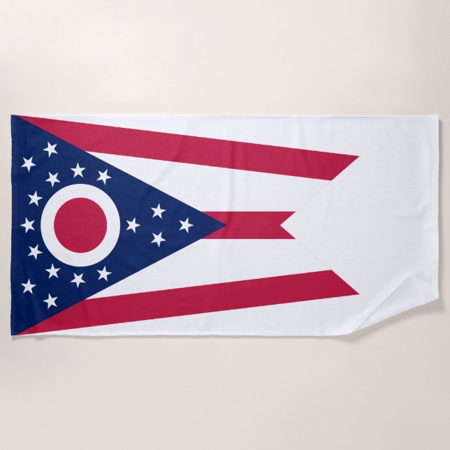 Serviette De Plage Drapeau de l'Ohio (Devant)