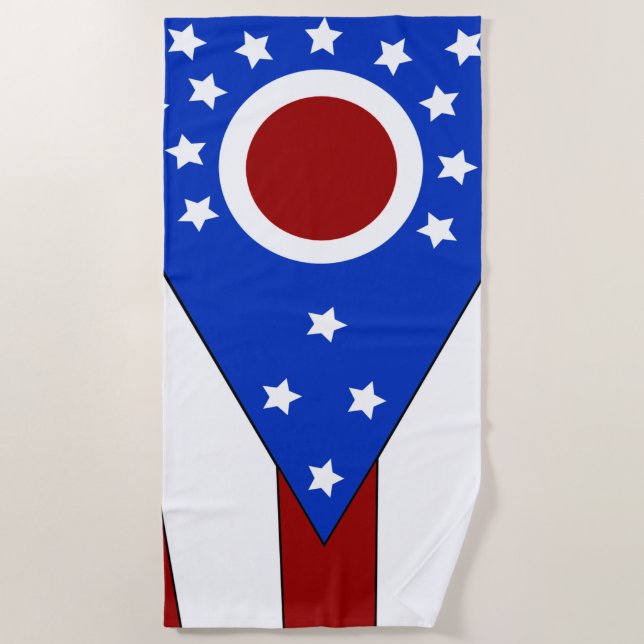 Serviette De Plage Drapeau de l'Ohio (Devant)
