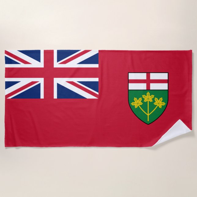 Serviette De Plage drapeau de l'Ontario (Devant)