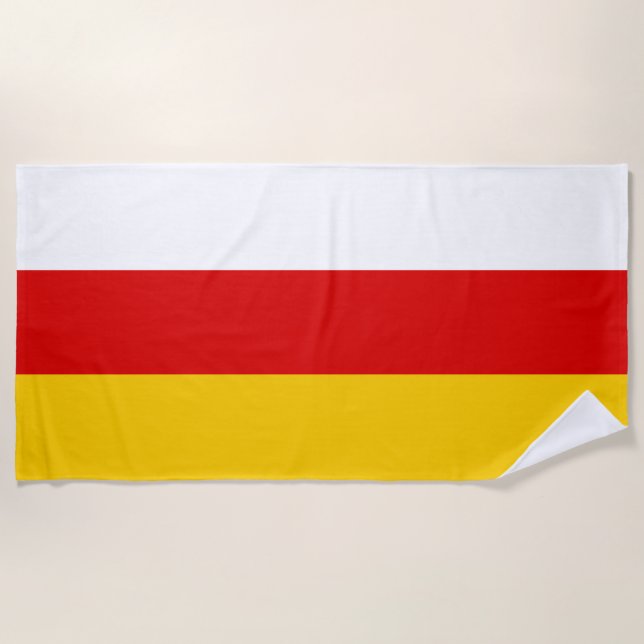 Serviette De Plage Drapeau de l'Ossétie du Sud (Devant)