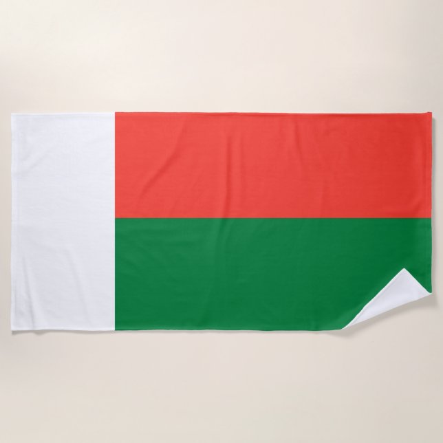 Serviette De Plage Drapeau de Madagascar (Devant)