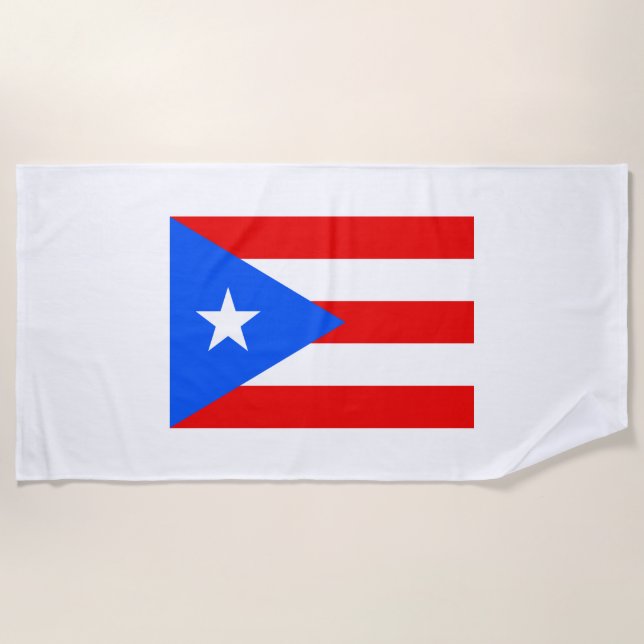 Serviette De Plage Drapeau de Porto Rico (Porto Rico) (Devant)