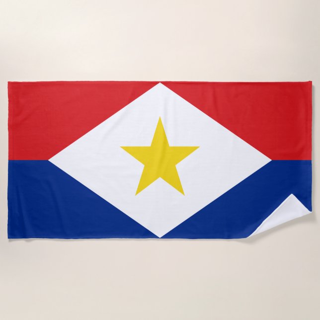 Serviette De Plage Drapeau de Saba (Devant)