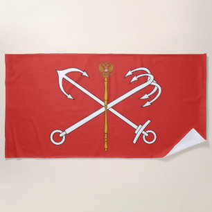 Serviette De Plage Drapeau de Saint-Pétersbourg (Russie)