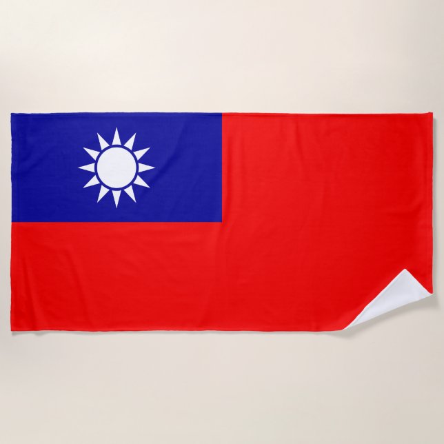Serviette De Plage Drapeau de Taïwan (Devant)