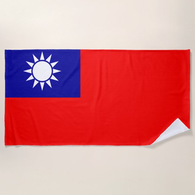 Serviette De Plage Drapeau de Taïwan (Devant)