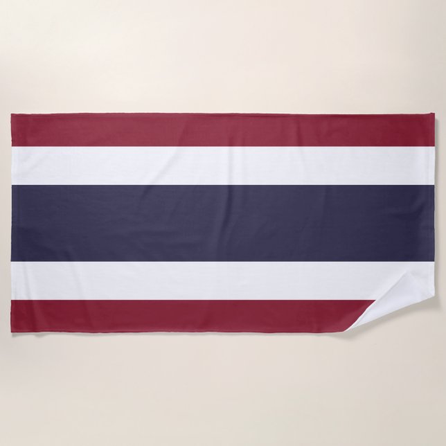 Serviette De Plage Drapeau de Thaïlande (Devant)
