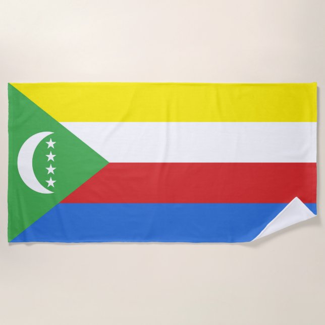 Serviette De Plage Drapeau des Comores (Devant)