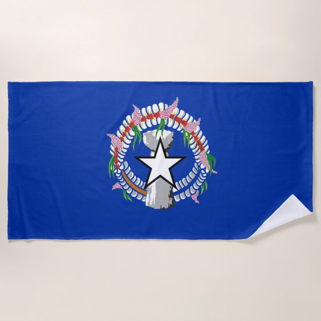 Serviette De Plage Drapeau des îles Mariannes du Nord (Devant)