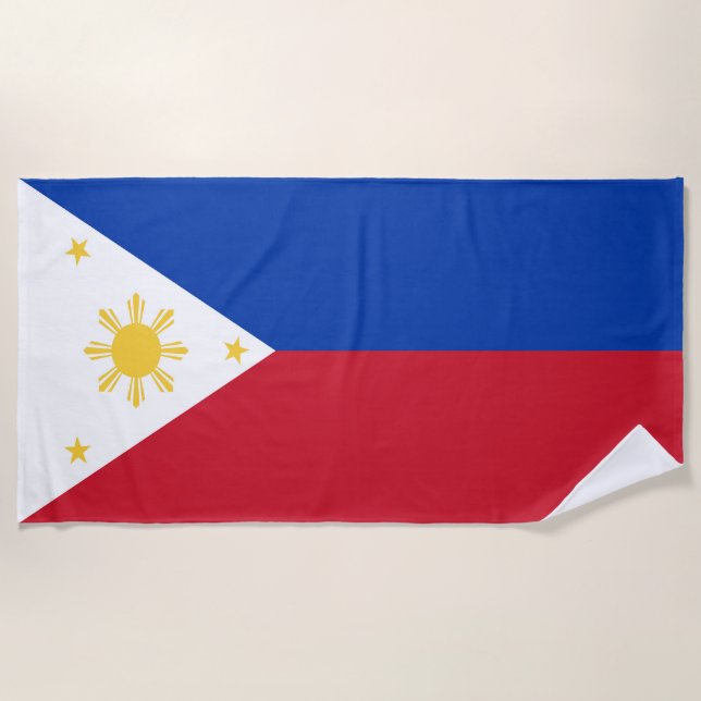 Serviette De Plage drapeau des Philippines (Devant)