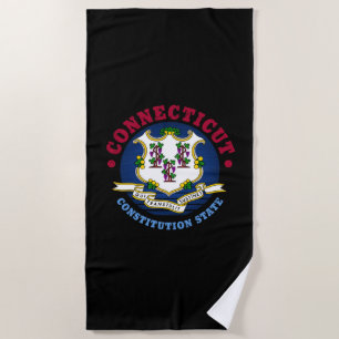 SERVIETTE DE PLAGE DRAPEAU D'ÉTAT CONSTITUTION CONNECTICUT