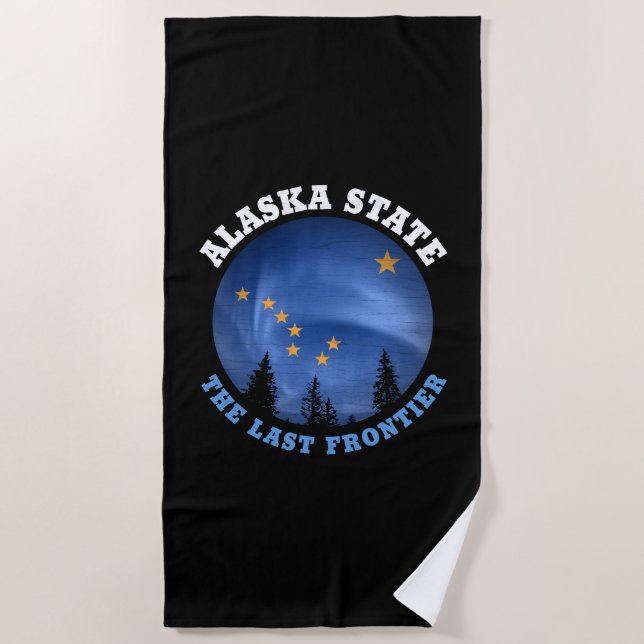 SERVIETTE DE PLAGE DRAPEAU D'ÉTAT D'ALASKA (Devant)