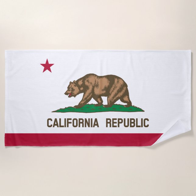 Serviette De Plage Drapeau d'État de Californie (Devant)