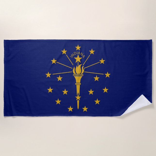 Serviette De Plage Drapeau d'État de l'Indiana (Devant)