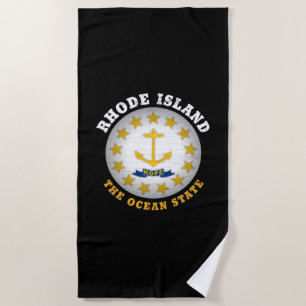 SERVIETTE DE PLAGE DRAPEAU D'ÉTAT DE L'OCÉAN DE L'ÎLE RHODE