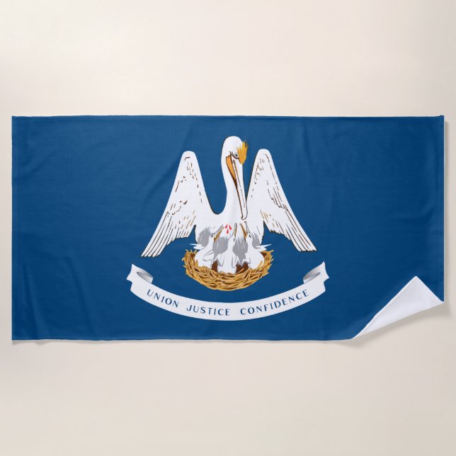 Serviette De Plage Drapeau d'État de Louisiane (Devant)