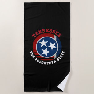SERVIETTE DE PLAGE DRAPEAU D'ÉTAT DE VOLONTAIRE TENNESSEE