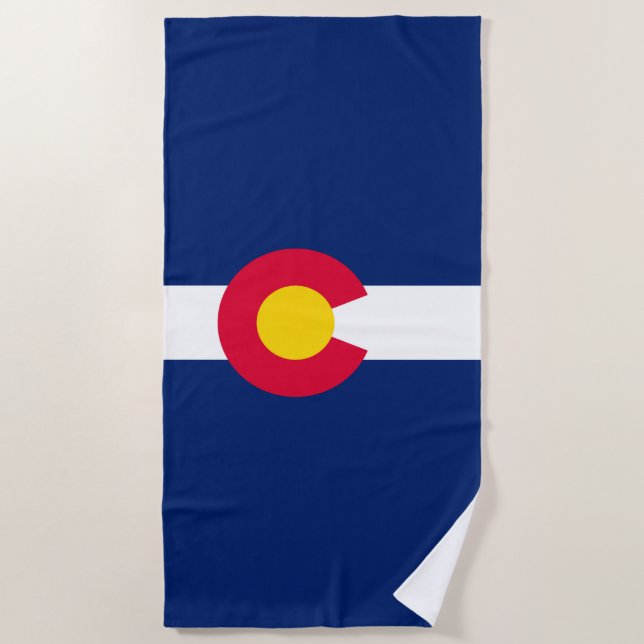 Serviette De Plage Drapeau d'état du Colorado sur (Devant)
