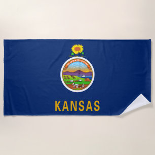 Serviette De Plage Drapeau d'État du Kansas